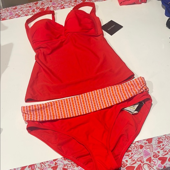 Ellen Tracy Other - Ellen Tracy NWT tankini set coral orange peach 8D top 14 bottoms